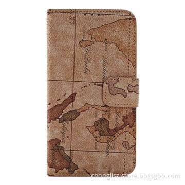 Antique map style PU leather phone case for Samsung S5 series